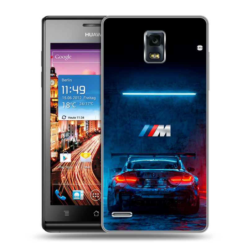 Пластиковый чехол на Huawei Ascend P1 с принтом BMW БМВ Пластиковый чехол на Huawei Ascend P1 с принтом BMW БМВ
