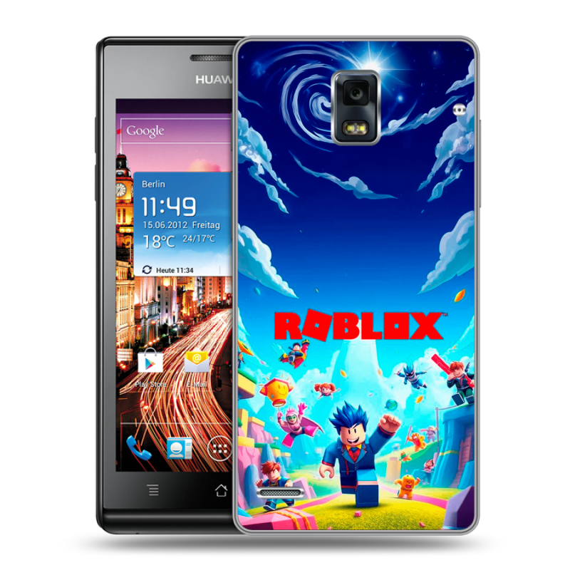 Пластиковый чехол на Huawei Ascend P1 с принтом Roblox Роблокс Пластиковый чехол на Huawei Ascend P1 с принтом Roblox Роблокс