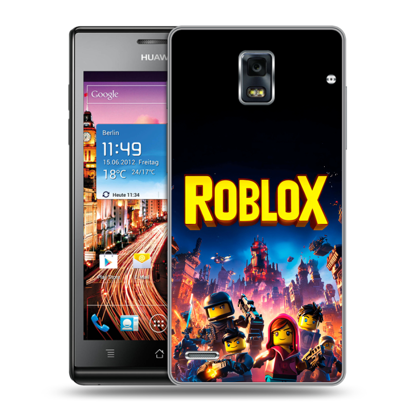 Пластиковый чехол на Huawei Ascend P1 с принтом Roblox Роблокс Пластиковый чехол на Huawei Ascend P1 с принтом Roblox Роблокс