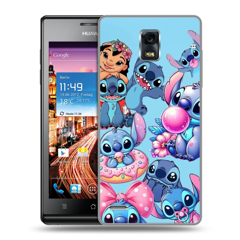 Пластиковый чехол на Huawei Ascend P1 с принтом Лило и Стич Пластиковый чехол на Huawei Ascend P1 с принтом Лило и Стич