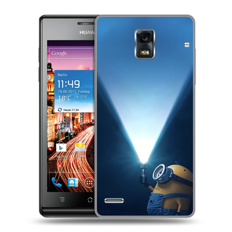 Пластиковый чехол на Huawei Ascend P1 с принтом Миньоны Пластиковый чехол на Huawei Ascend P1 с принтом Миньоны