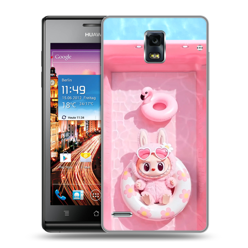 Пластиковый чехол на Huawei Ascend P1 с принтом Labubu Лабубу Пластиковый чехол на Huawei Ascend P1 с принтом Labubu Лабубу