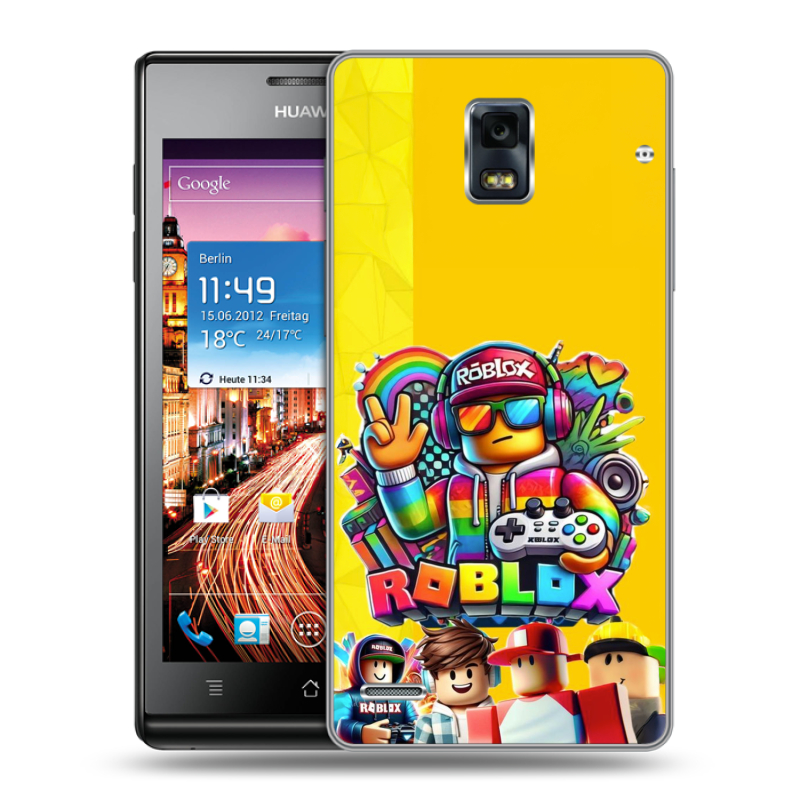 Пластиковый чехол на Huawei Ascend P1 с принтом Roblox Роблокс Пластиковый чехол на Huawei Ascend P1 с принтом Roblox Роблокс