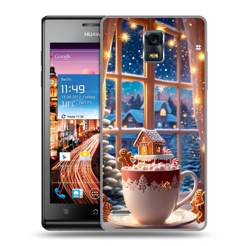 Пластиковый чехол на Huawei Ascend P1 с принтом Новый год Пластиковый чехол на Huawei Ascend P1 с принтом Новый год