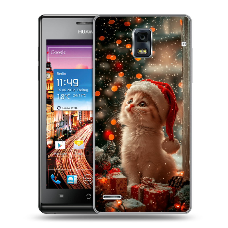 Пластиковый чехол на Huawei Ascend P1 с принтом Новый год Пластиковый чехол на Huawei Ascend P1 с принтом Новый год