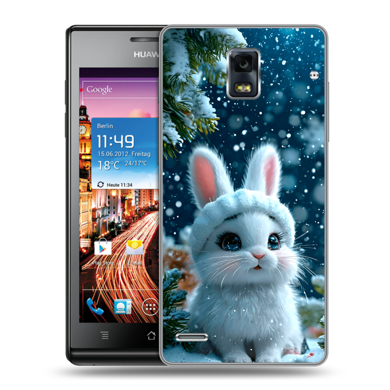 Пластиковый чехол на Huawei Ascend P1 с принтом Новый год Пластиковый чехол на Huawei Ascend P1 с принтом Новый год