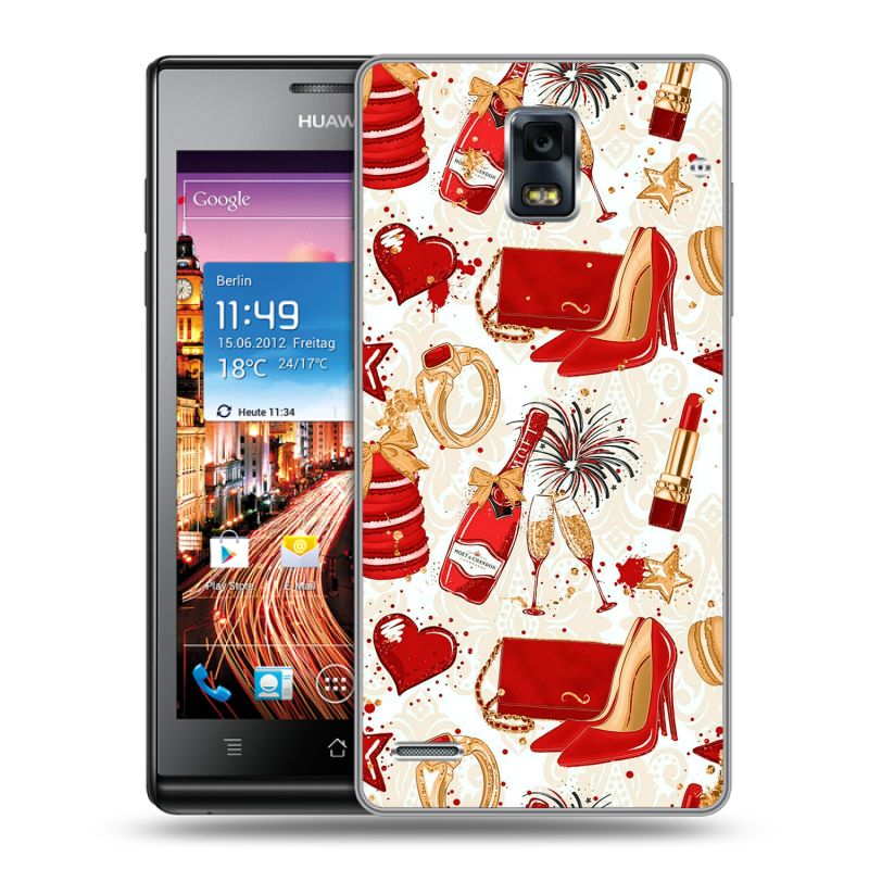 Пластиковый чехол на Huawei Ascend P1 с принтом Новый год Пластиковый чехол на Huawei Ascend P1 с принтом Новый год