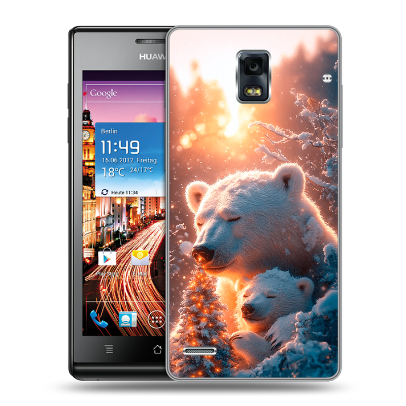 Пластиковый чехол на Huawei Ascend P1 с принтом Новый год Пластиковый чехол на Huawei Ascend P1 с принтом Новый год