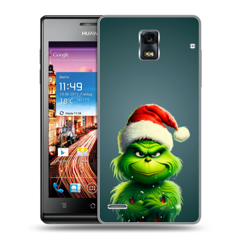 Пластиковый чехол на Huawei Ascend P1 с принтом Новый год Пластиковый чехол на Huawei Ascend P1 с принтом Новый год