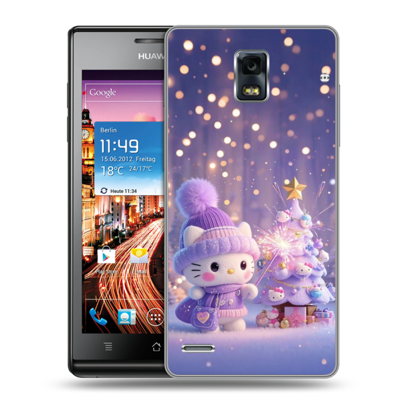 Пластиковый чехол на Huawei Ascend P1 с принтом Новый год Пластиковый чехол на Huawei Ascend P1 с принтом Новый год