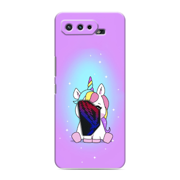 Силиконовый чехол на ASUS ROG Phone 5 с принтом Единорог