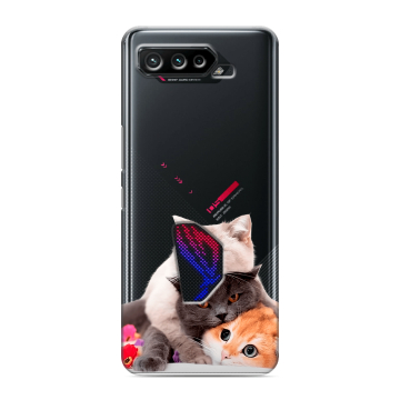 Силиконовый чехол на ASUS ROG Phone 5 с принтом Кошки Силиконовый чехол на ASUS ROG Phone 5 с принтом Кошки