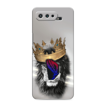 Силиконовый чехол на ASUS ROG Phone 5 с принтом Лев с короной