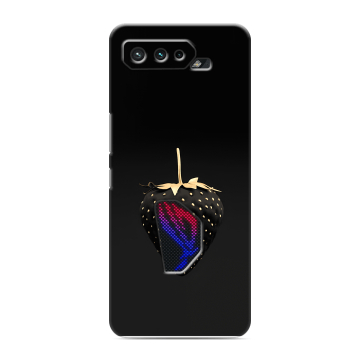 Силиконовый чехол на ASUS ROG Phone 5 с принтом Черная клубника