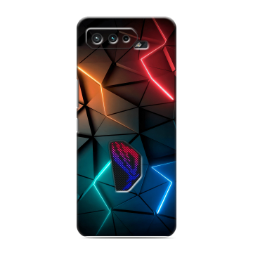 Силиконовый чехол на ASUS ROG Phone 5 с принтом Абстракция неон