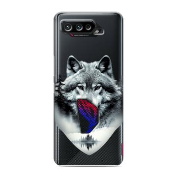 Силиконовый чехол на ASUS ROG Phone 5 с принтом Волк в лесу