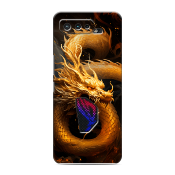 Силиконовый чехол на ASUS ROG Phone 5 с принтом Золотой дракон