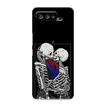 Силиконовый чехол на ASUS ROG Phone 5 с принтом Поцелуй скелетов