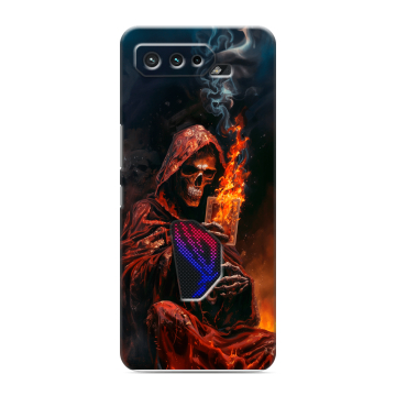 Силиконовый чехол на ASUS ROG Phone 5 с принтом Скелет и карты