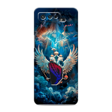 Силиконовый чехол на ASUS ROG Phone 5 с принтом Герб флаг России
