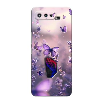 Силиконовый чехол на ASUS ROG Phone 5 с принтом бабочки и лаванда Силиконовый чехол на ASUS ROG Phone 5 с принтом бабочки и лаванда