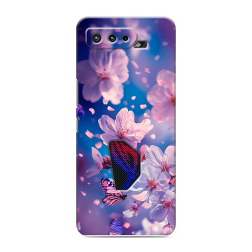 Силиконовый чехол на ASUS ROG Phone 5 с принтом цветы бабочки