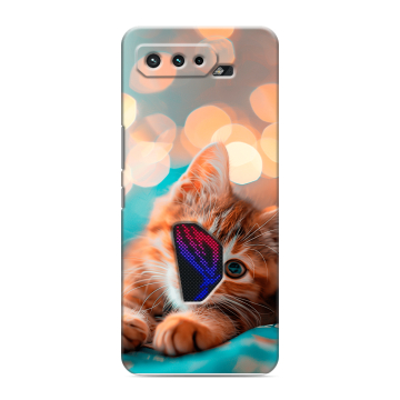Силиконовый чехол на ASUS ROG Phone 5 с принтом котик