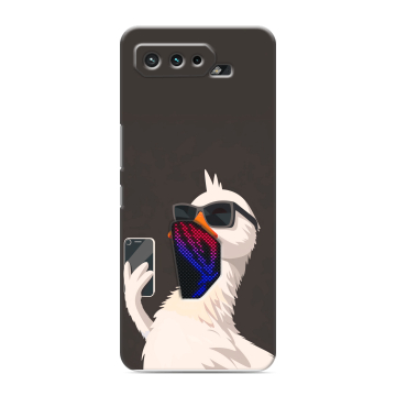 Силиконовый чехол на ASUS ROG Phone 5 с принтом утка в очках