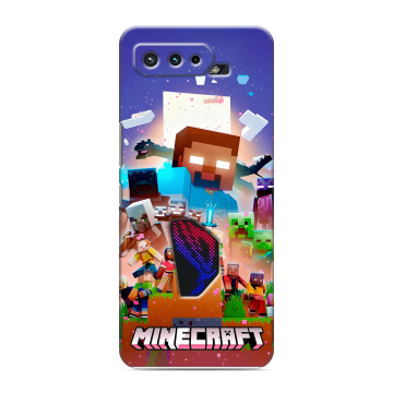 Силиконовый чехол на ASUS ROG Phone 5 с принтом Майнкрафт Minecraft