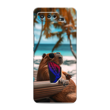 Силиконовый чехол на ASUS ROG Phone 5 с принтом Капибара Силиконовый чехол на ASUS ROG Phone 5 с принтом Капибара