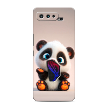 Силиконовый чехол на ASUS ROG Phone 5 с принтом милая панда