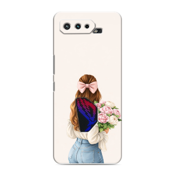 Силиконовый чехол на ASUS ROG Phone 5 с принтом женский