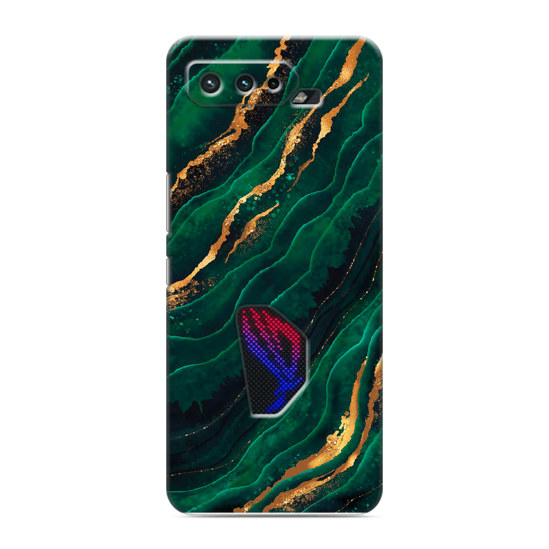 Силиконовый чехол на ASUS ROG Phone 5 с принтом Мрамор зеленое золото Силиконовый чехол на ASUS ROG Phone 5 с принтом Мрамор зеленое золото