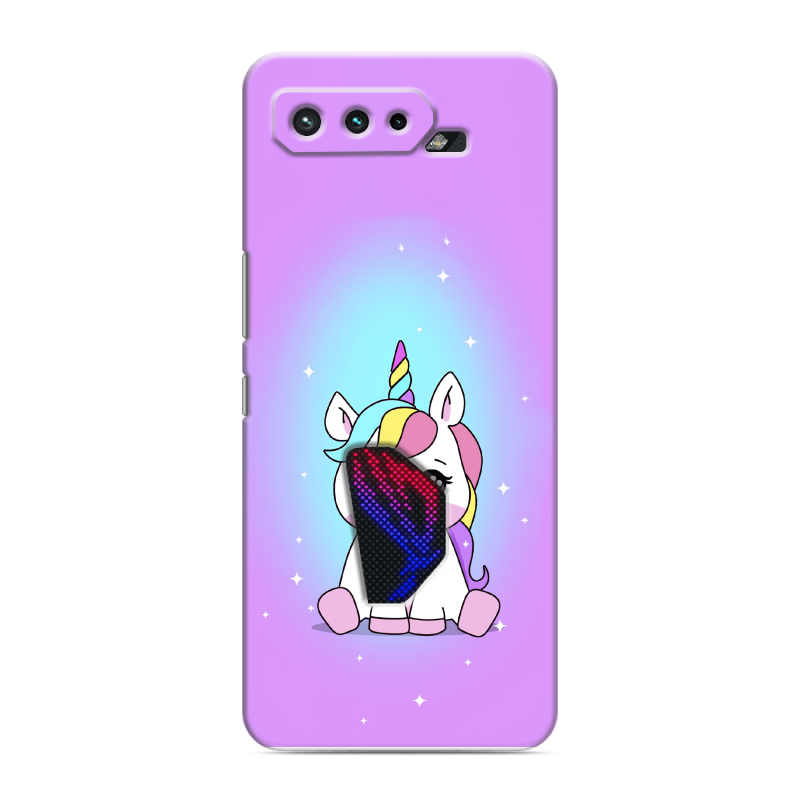 Силиконовый противоударный чехол на ASUS ROG Phone 5 с принтом Единорог Силиконовый противоударный чехол на ASUS ROG Phone 5 с принтом Единорог