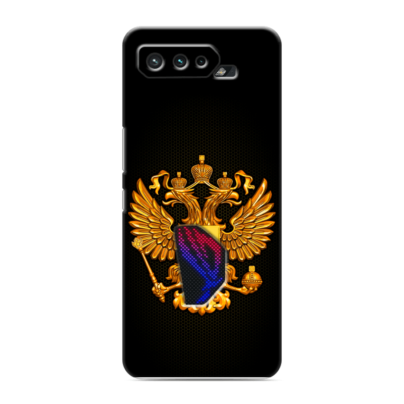 Силиконовый противоударный чехол на ASUS ROG Phone 5 с принтом Герб России желтый Силиконовый противоударный чехол на ASUS ROG Phone 5 с принтом Герб России желтый