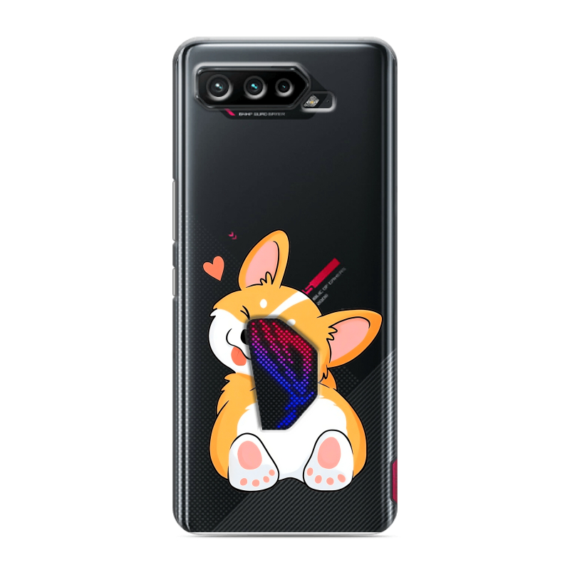 Силиконовый чехол на ASUS ROG Phone 5 с принтом Корги Силиконовый чехол на ASUS ROG Phone 5 с принтом Корги