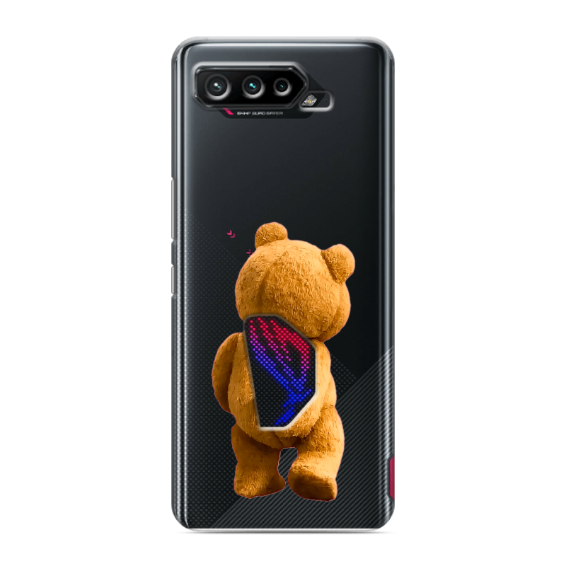 Силиконовый чехол на ASUS ROG Phone 5 с принтом Медведь Силиконовый чехол на ASUS ROG Phone 5 с принтом Медведь