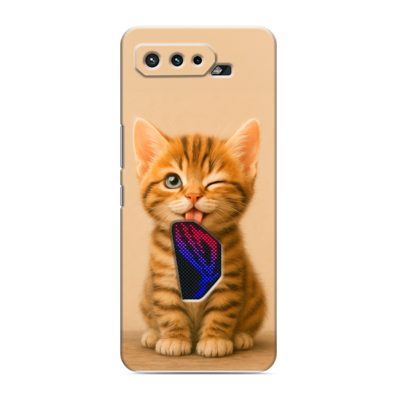 Силиконовый противоударный чехол на ASUS ROG Phone 5 с принтом котенок Силиконовый противоударный чехол на ASUS ROG Phone 5 с принтом котенок