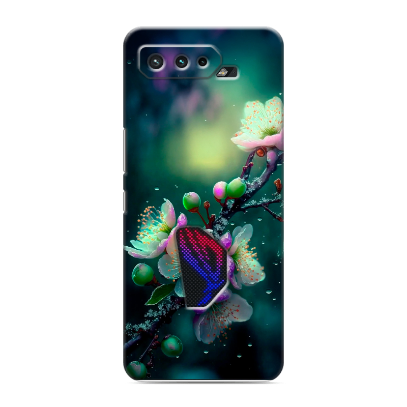 Силиконовый чехол на ASUS ROG Phone 5 с принтом Цветы и мрамор Силиконовый чехол на ASUS ROG Phone 5 с принтом Цветы и мрамор
