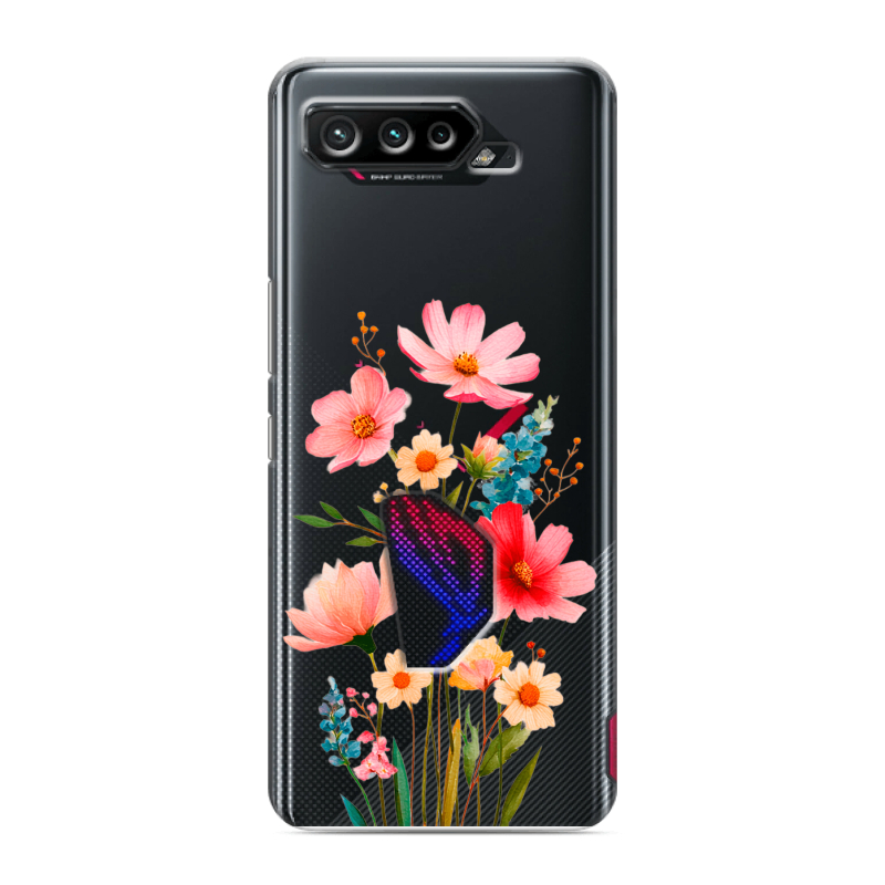 Силиконовый чехол на ASUS ROG Phone 5 с принтом Цветы Силиконовый чехол на ASUS ROG Phone 5 с принтом Цветы