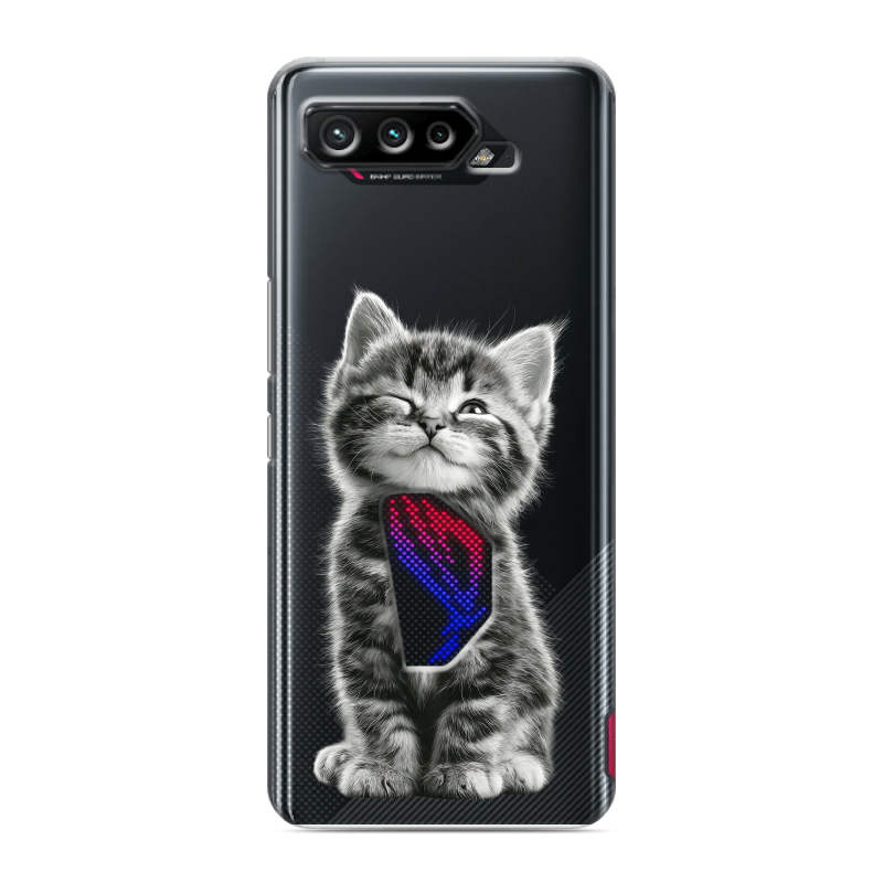 Силиконовый противоударный чехол на ASUS ROG Phone 5 с принтом Котенок Силиконовый противоударный чехол на ASUS ROG Phone 5 с принтом Котенок