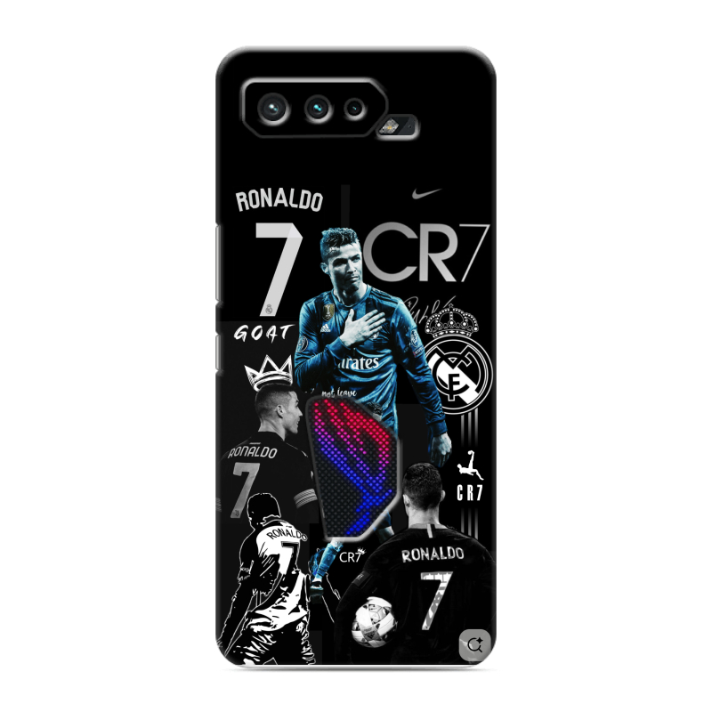 Силиконовый противоударный чехол на ASUS ROG Phone 5 с принтом Реал Роналдо Силиконовый противоударный чехол на ASUS ROG Phone 5 с принтом Реал Роналдо