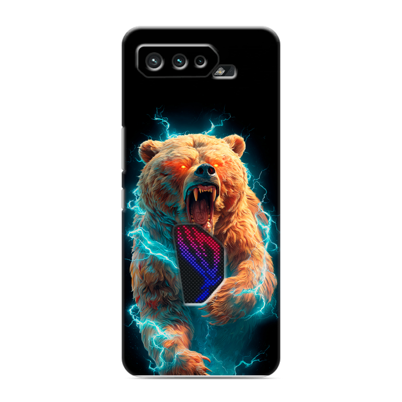 Силиконовый противоударный чехол на ASUS ROG Phone 5 с принтом Медведь Силиконовый противоударный чехол на ASUS ROG Phone 5 с принтом Медведь