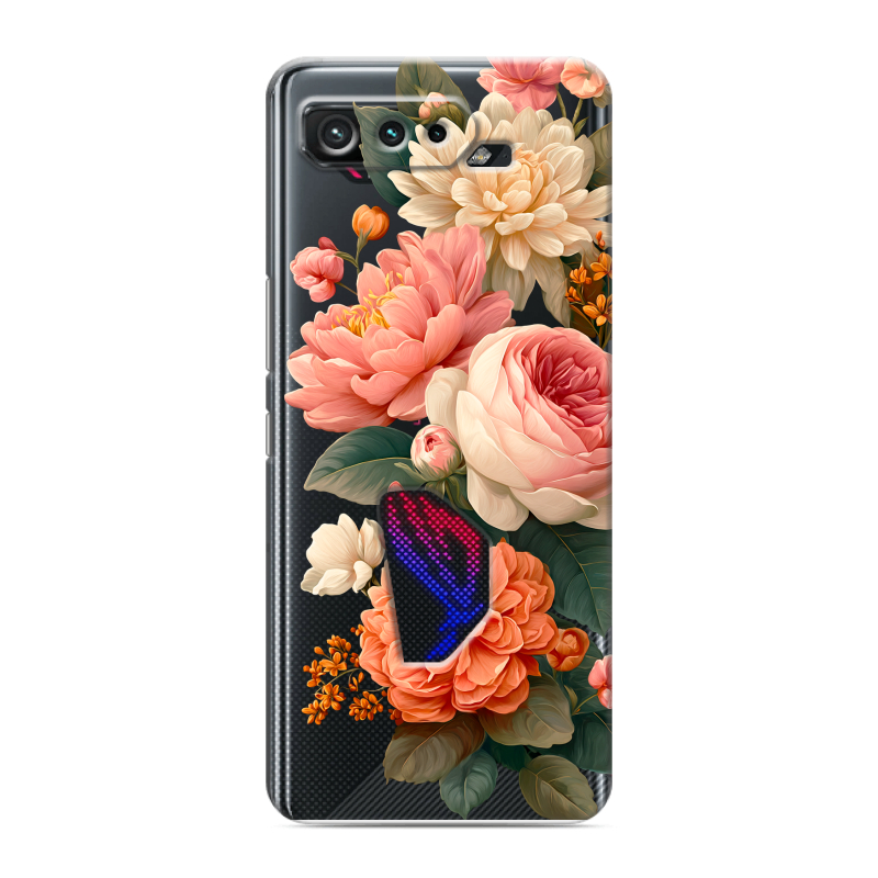 Силиконовый чехол на ASUS ROG Phone 5 с принтом цветы Силиконовый чехол на ASUS ROG Phone 5 с принтом цветы