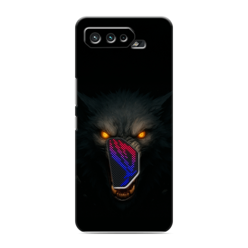 Силиконовый противоударный чехол на ASUS ROG Phone 5 с принтом Волк Силиконовый противоударный чехол на ASUS ROG Phone 5 с принтом Волк