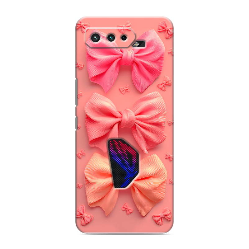 Силиконовый противоударный чехол на ASUS ROG Phone 5 с принтом Розовые бантики Силиконовый противоударный чехол на ASUS ROG Phone 5 с принтом Розовые бантики