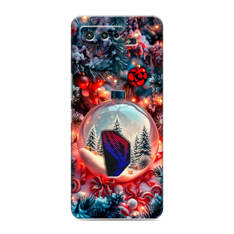 Силиконовый противоударный чехол на ASUS ROG Phone 5 с принтом Новый год Силиконовый противоударный чехол на ASUS ROG Phone 5 с принтом Новый год
