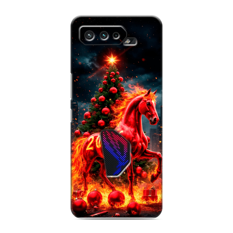Силиконовый противоударный чехол на ASUS ROG Phone 5 с принтом Новый год Силиконовый противоударный чехол на ASUS ROG Phone 5 с принтом Новый год