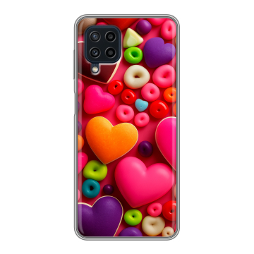 Силиконовый чехол на Samsung Galaxy A22 с принтом Сердечки Силиконовый чехол на Samsung Galaxy A22 с принтом Сердечки