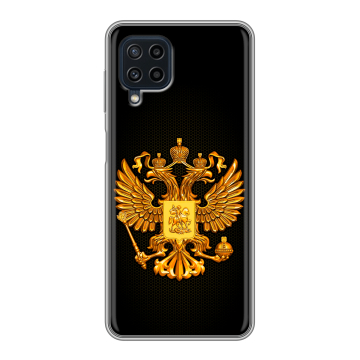 Силиконовый чехол на Samsung Galaxy A22 с принтом Герб России желтый